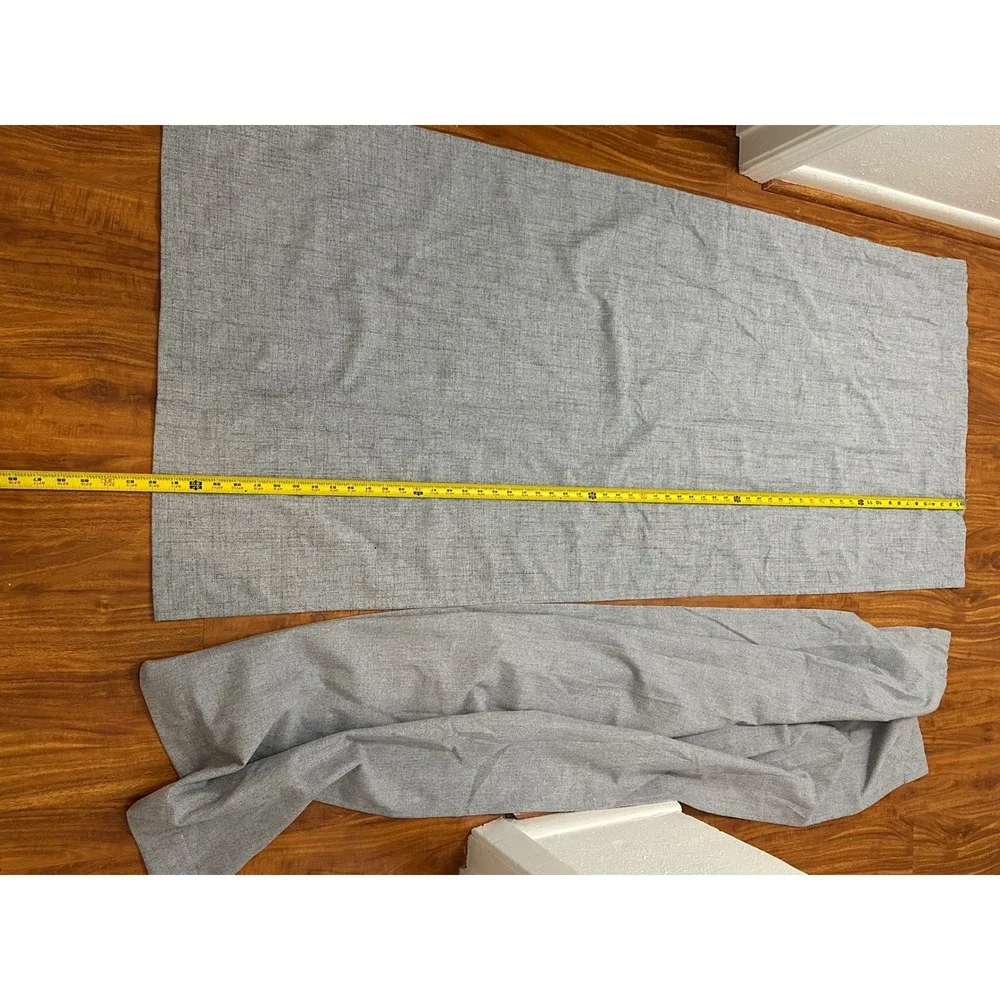 Light Gray Textured Blackout Curtain Panels Set of 2 Rod Pocket 26x61 Linen Look